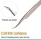 High Precision Curved Tip Tweezers - 4.5" Craft Tweezers for Sewing, Beading & DIY Crafts - Non-Serrated Jewelry Tweezer Set with Fine Curved Tips - Stainless Steel Hobby Tweezers